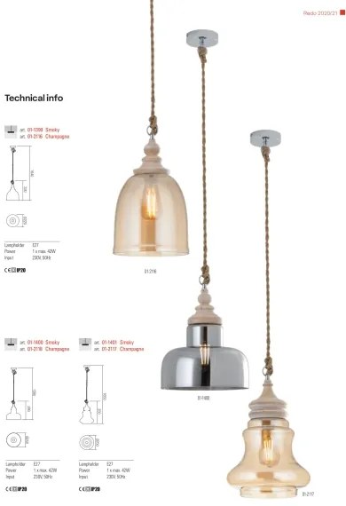 Redo 01-1399 - Luster na lanku KASHI 1xE27/42W/230V