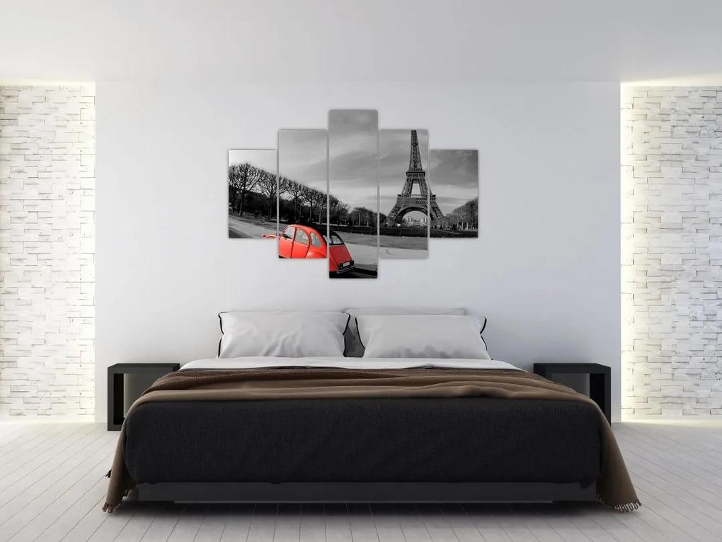 Trabant u Eiffelovej veže - obraz na stenu
