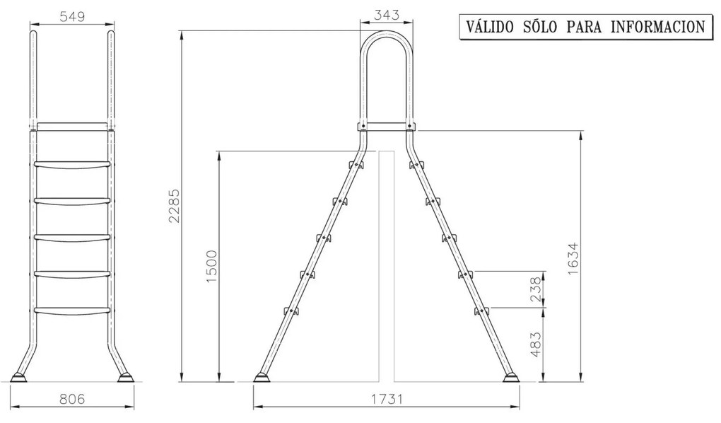 Schodíky do bazéna Planet Pool 150 cm - nerezová oceľ