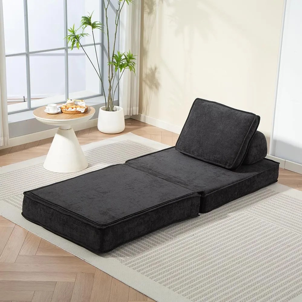 Rozkladacia multifunkčná sofa CALMERO - čierna