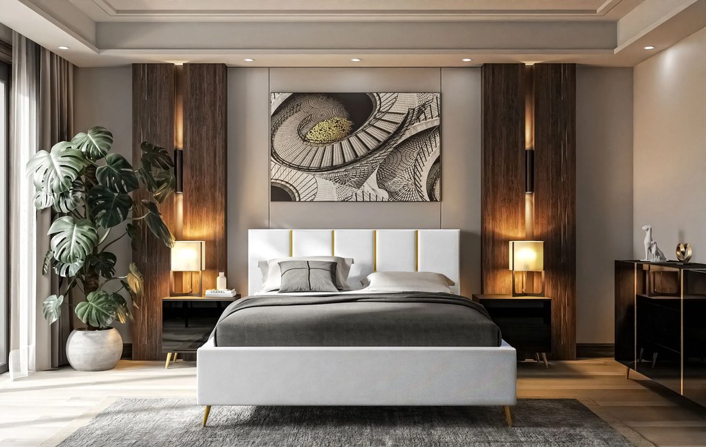 Dizajnová manželská posteľ TIFF 160x200 Farba: Biela, Veľkosť: 160 x 200 cm