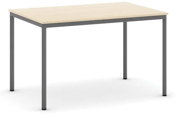 Jedálenský stôl, 1200 x 800 mm, doska biela, podnož tm. sivá