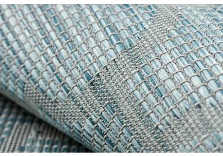 Koberec SISAL PATIO 3069 Marocká mriežka ploché tkanie - akva modrá Veľkosť: 194x290 cm