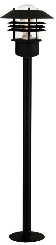Nordlux Čierny záhradný stĺpik Vejers pre žiarovku E27 92cm 25118003