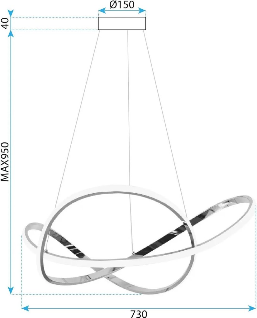 Toolight Toolight, LED stropné osvetlenie 73cm, 70W, 4500lm, 4000K, G078-1CP, zlatá, OSW-09738
