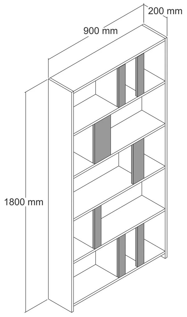 Regál Limba (biela + čierna). Vlastná spoľahlivá doprava až k Vám domov. 1088317