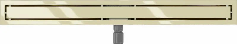 Mexen Flat nerezový sprchový žľab 90 cm (2v1) - vzor M13 , zlatá, 1510090-15