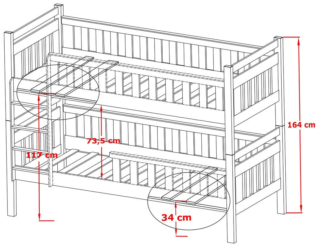 Detská posteľ 80 x 180 cm KARLA (s roštom a úl. priestorom) (biela). Akcia -20%. Vlastná spoľahlivá doprava až k Vám domov. 1013197