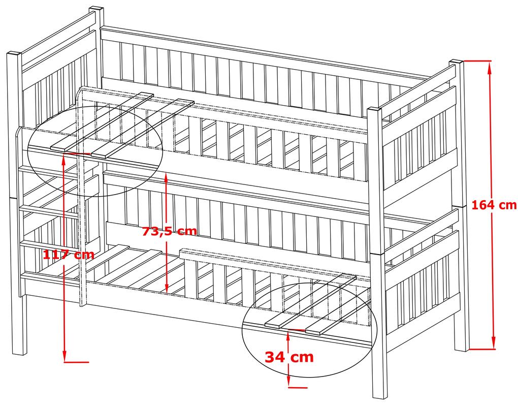 Detská posteľ 90 x 200 cm KARLA (s roštom a úl. priestorom) (biela). Vlastná spoľahlivá doprava až k Vám domov. 1013313