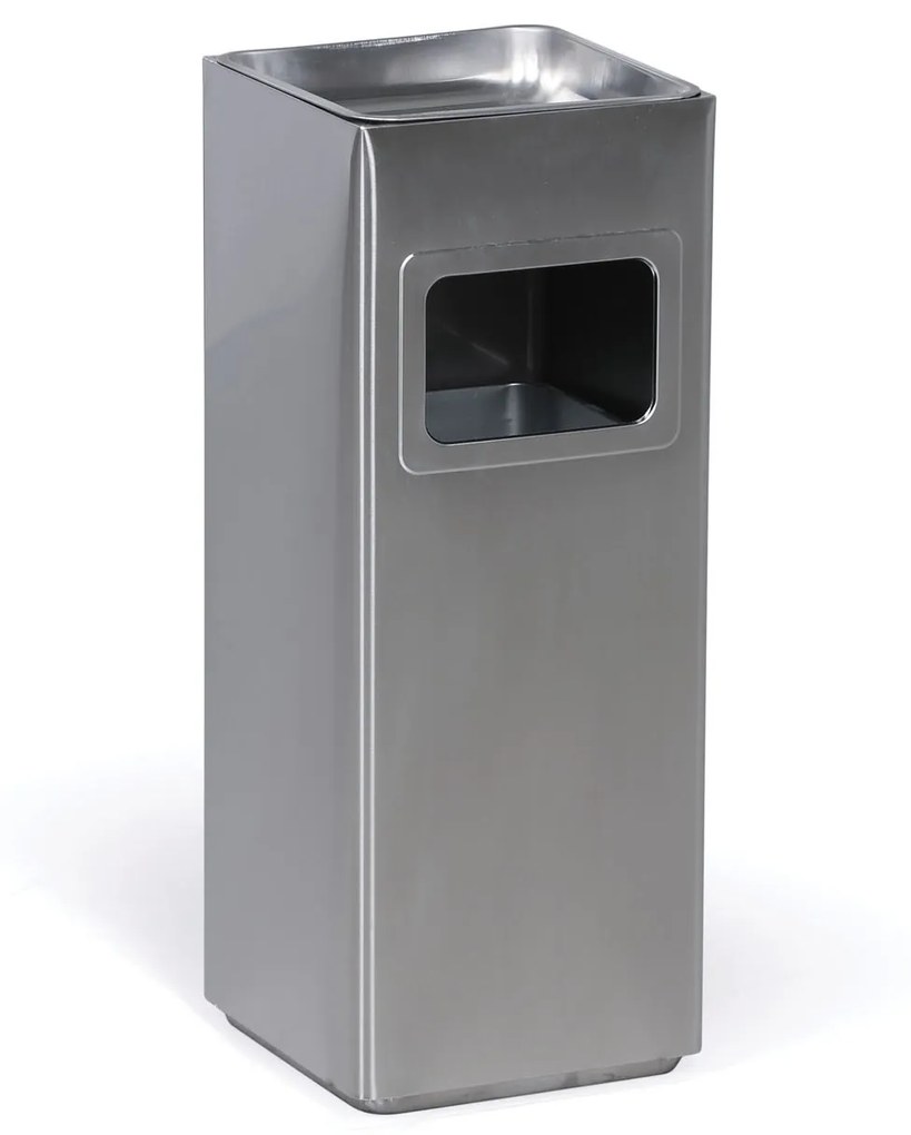 Odpadkový kôš s popolníkom a vnútornou nádobou, 11,5 l, nerez