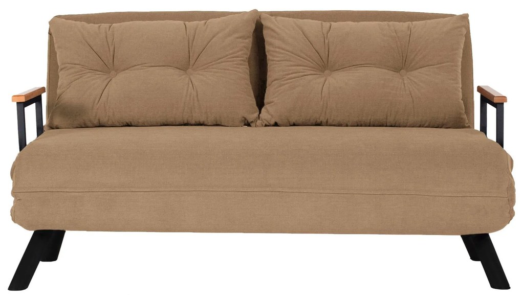 Pohovka futon Sandy (svetlohnedá). Akcia -16%. Vlastná spoľahlivá doprava až k Vám domov. 1101767