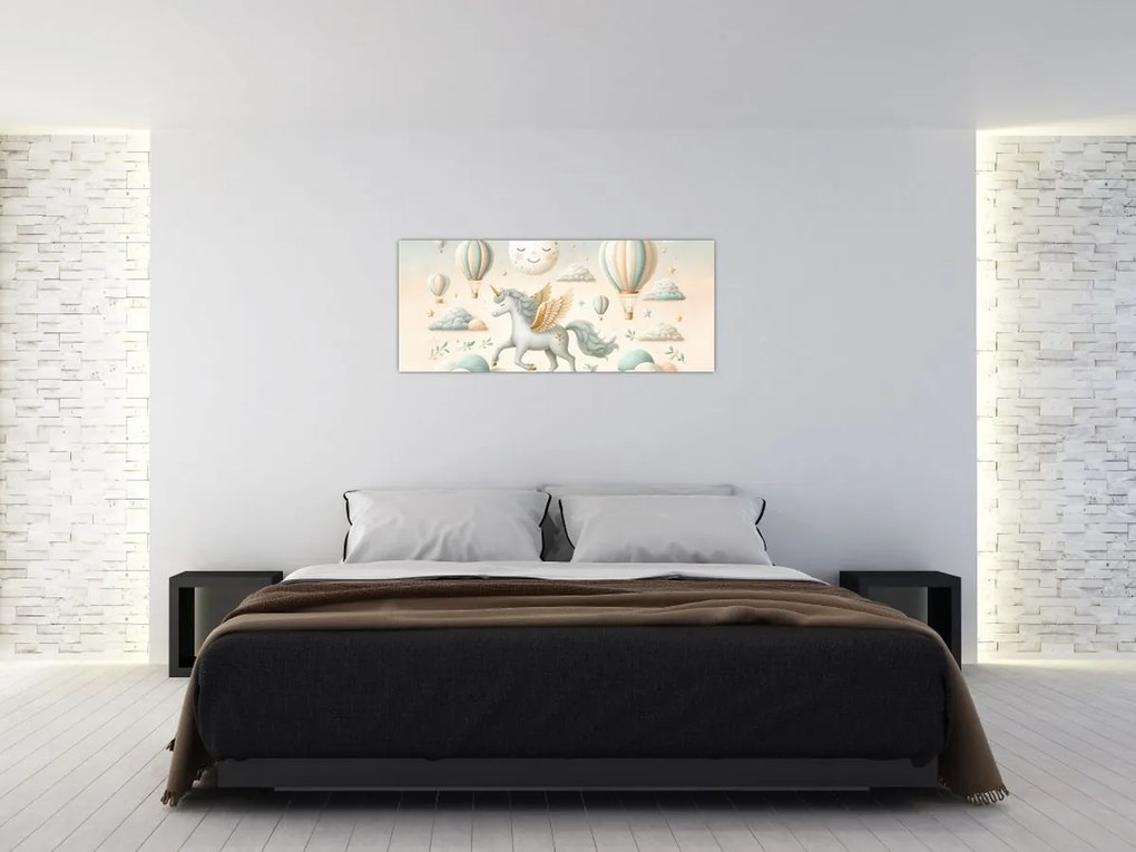 Obraz - Šťastný jednorožec (120x50 cm)