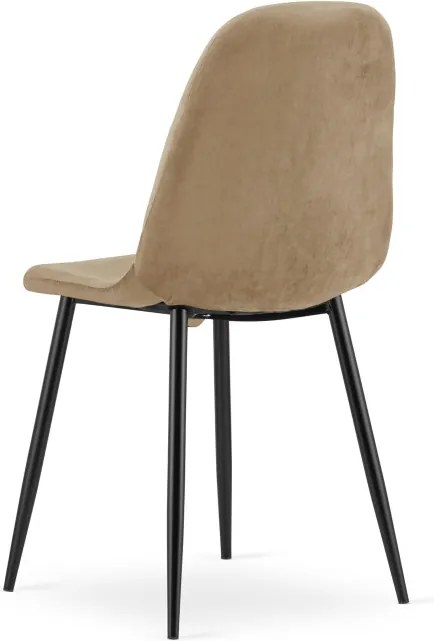 Set troch jedálenských stoličiek PADVA zamatové hnedé / čierne nohy (3 ks)