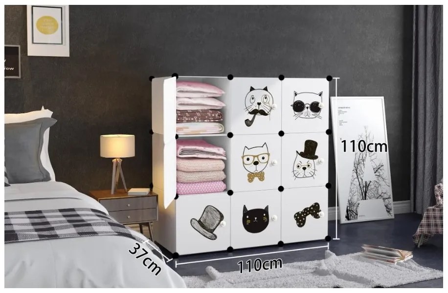 Detská modulárna skriňa Cat