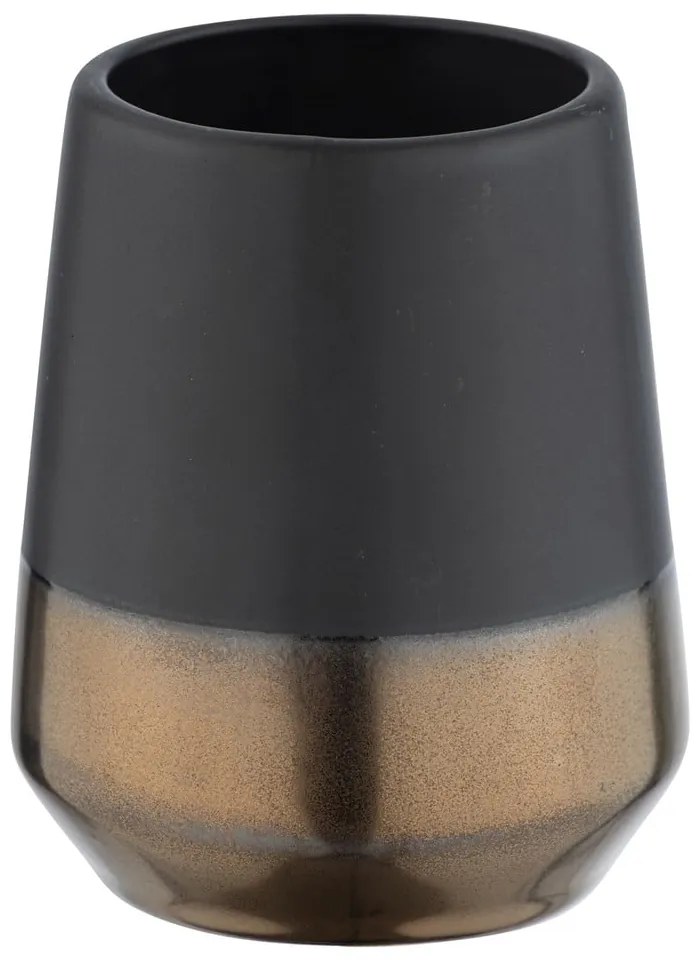 Čierny kelímok na zubné kefky Wenko Brandol