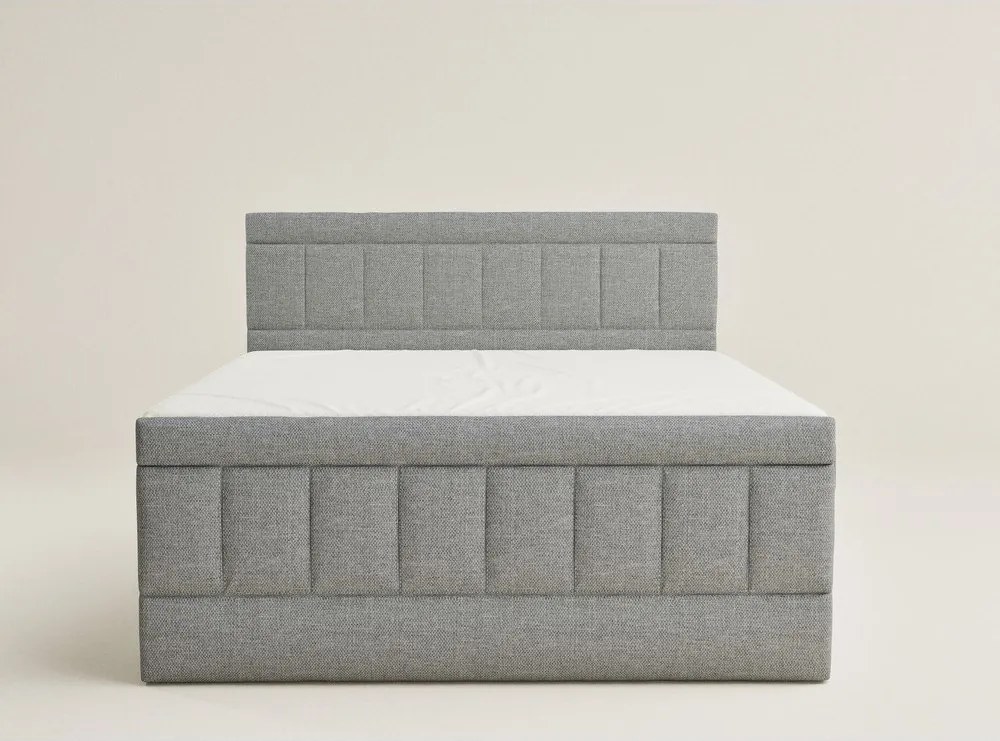 Sivá boxspring posteľ s úložným priestorom 200x200 cm Caya – Maison de Rêve