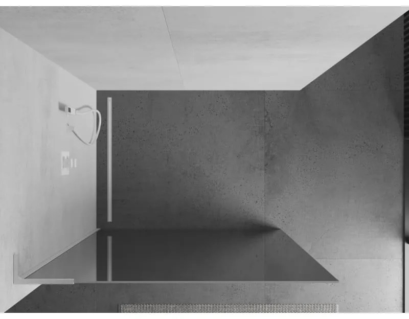 Mexen Kioto L, sprchová zástena Walk-In 70 x 200 cm, 8mm sklo vzor zrkadlo, biely profil, 800-070-103-20-50