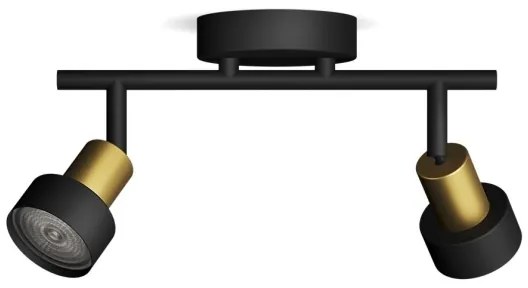 Philips - Bodové svietidlo CONDUIT 2xGU10/5W/230V čierna/mosadz