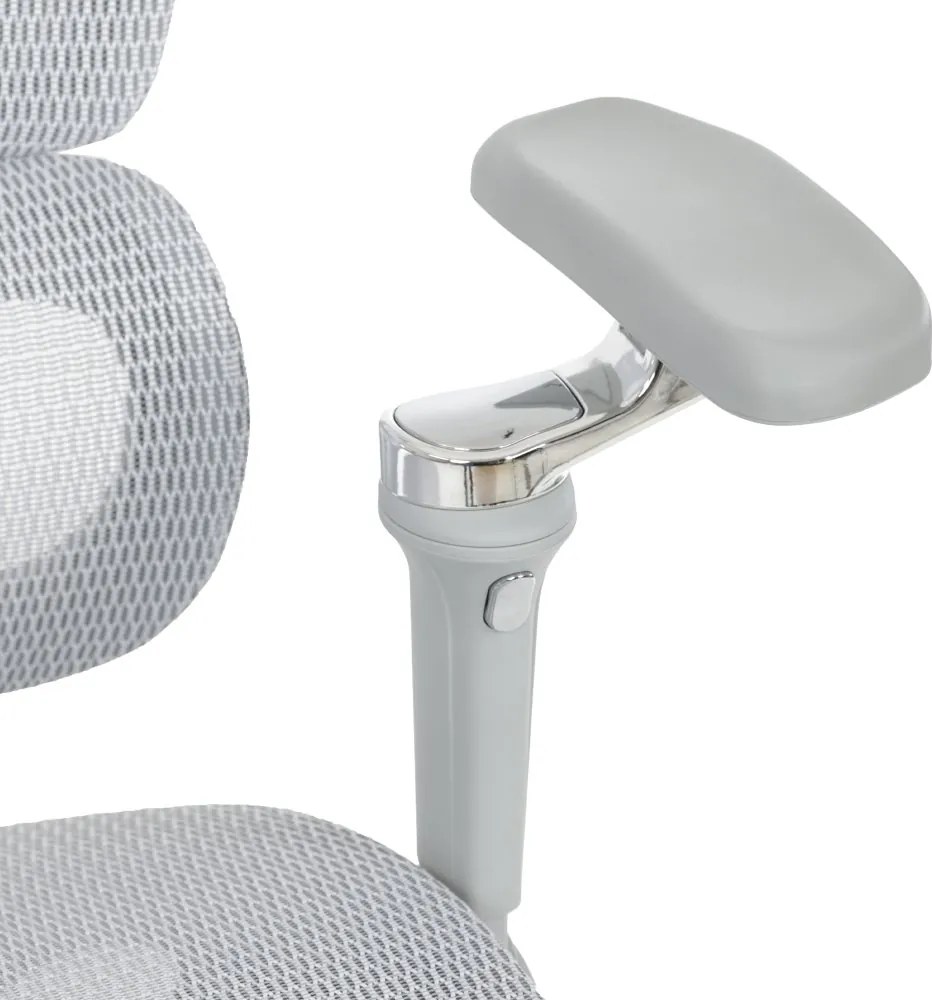 Kancelárska ergonomická stolička PORTE — sieťovina, sivá