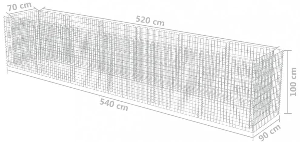 Gabiónový vyvýšený záhon pozinkovaná oceľ Dekorhome 90x50x50 cm