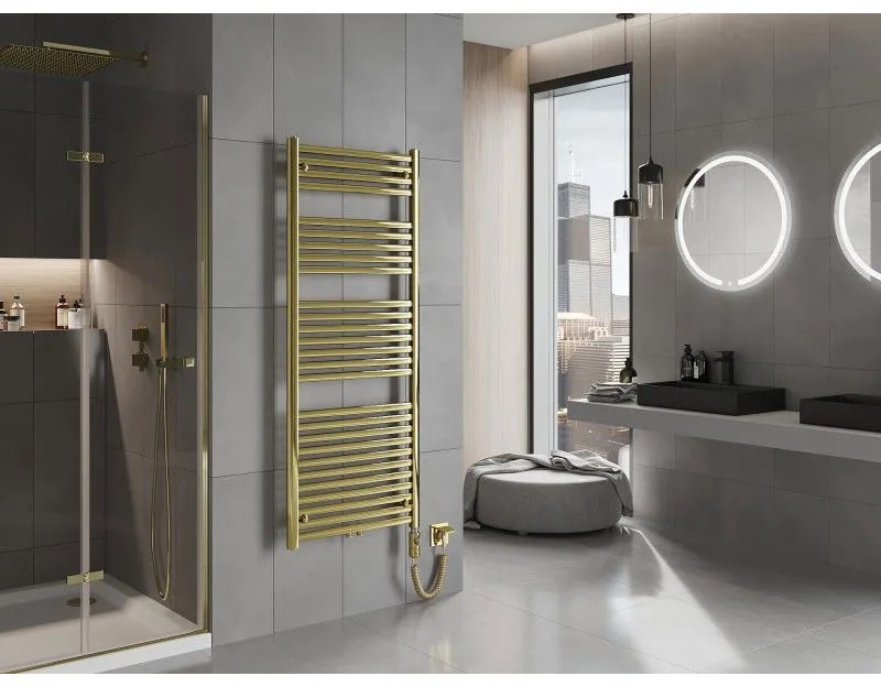 Mexen Hades, elektrické vykurovacie teleso 1500 x 600 mm, 600 W, zlatá lesklá, W104-1500-600-2600-50