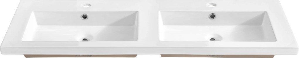 Comad Nábytkové keramické dvojumývadlo UM-8070 SPIRIT 120D, 121x46 cm, biela lesklá