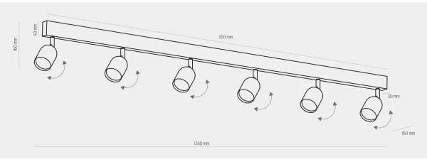 Bodové svietidlo TOP 6xGU10/10W/230V biela