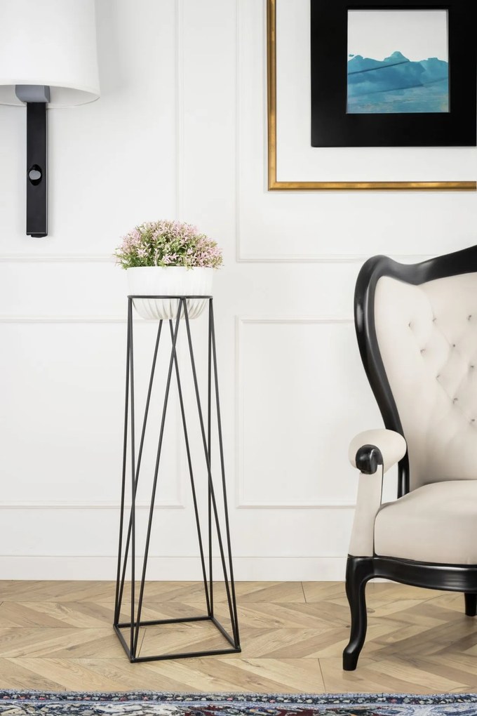 STOJAN NA KVETINÁČ SQUARE 96X30X30 CM ČIERNA