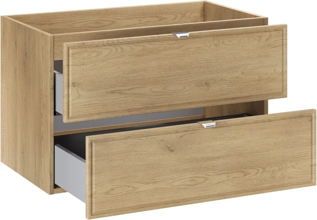 Kúpeľňová zostava Terra s doskou a skrinkami 80 cm dub cremona