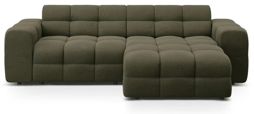 Zelená rohová pohovka (pravý roh/s leňoškou) Kendal – Micadoni