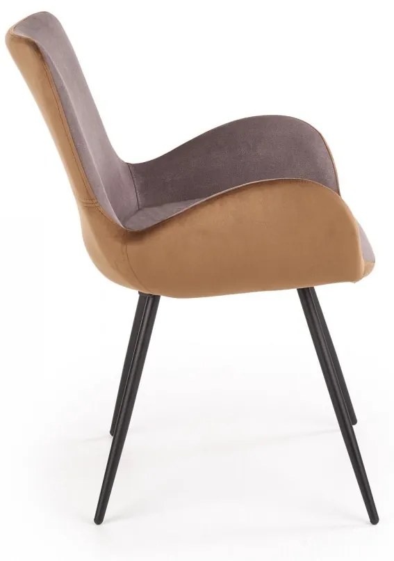 Jedálenská stolička Mauve sivá/hnedá