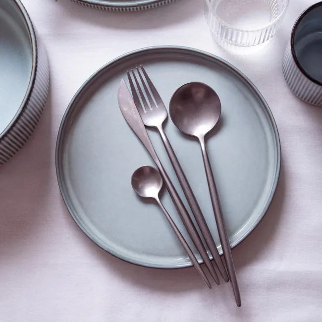 Dezertný tanier SANOS rebrovaný /sivý 707247