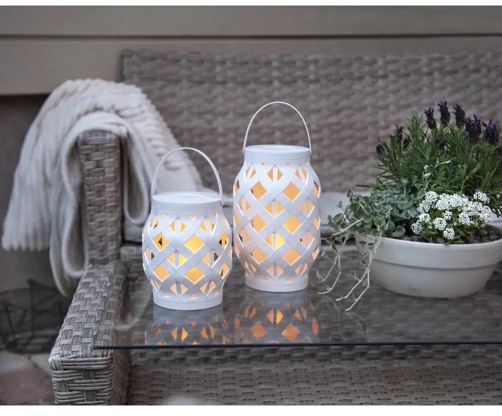 Biely lampáš Star Trading Flame Lantern, výška 23 cm