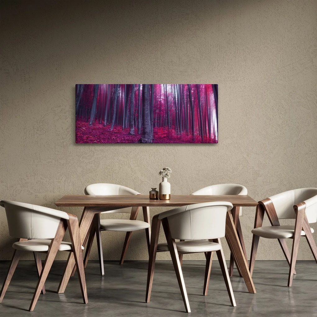 Obraz ružového lesa (120x50 cm)