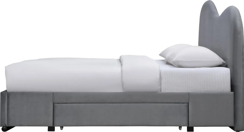 Čalúnená posteľ Amber so zásuvkami 160x200 cm popolavo sivá