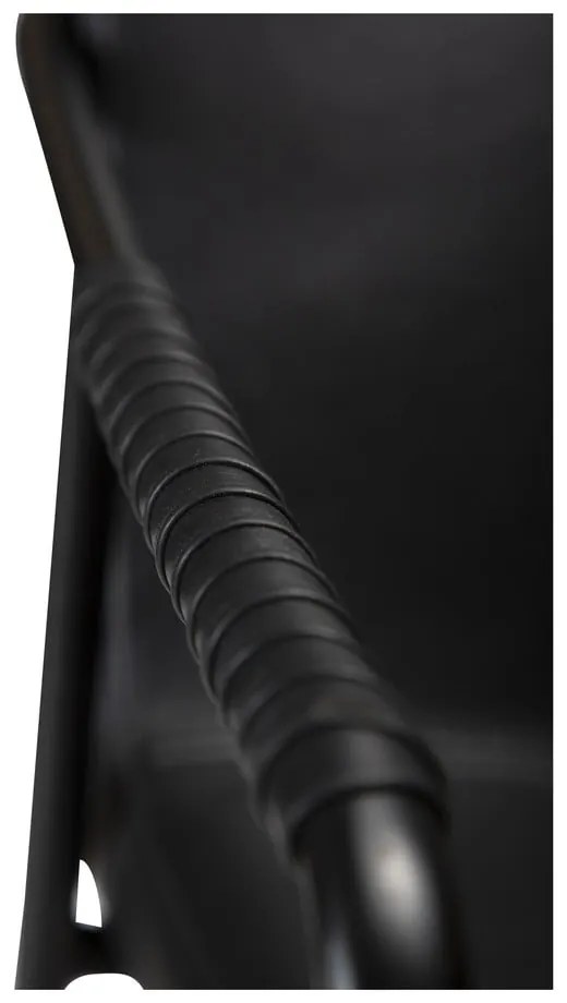 Čierna barová stolička z imitácie kože DAN-FORM Denmark Boto, výška 95 cm