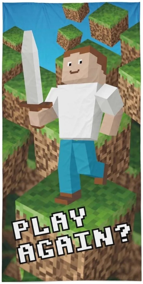 Detská plážová osuška Minecraft 100% bavlna Šírka: 70 cm | Dĺžka: 140 cm