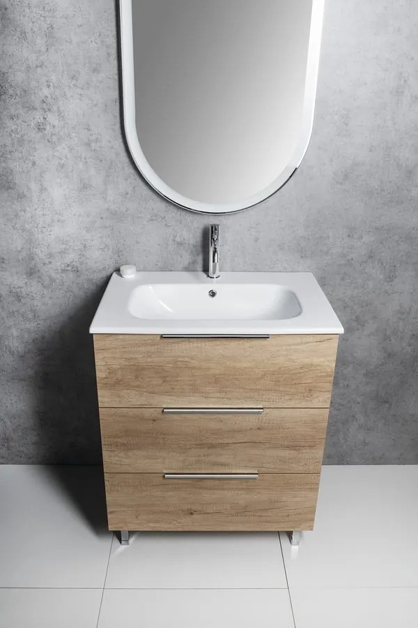 Sapho Sapho, CIRASA umývadlová skrinka 79,8x75x46cm, 3x zásuvka, biela lesk, CR831-3030