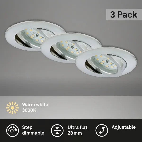 Briloner 7296-039 - SADA 3x LED kúpeľňových podhľadových svietidiel 1xLED/6,5W/230V IP23