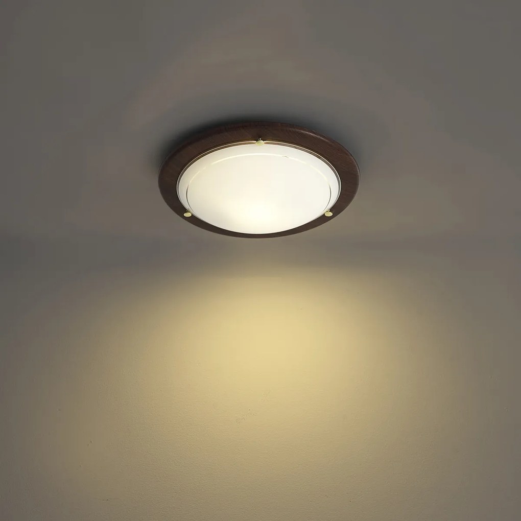 Klasické stropné svietidlo červené s bielym sklom - Mesiac