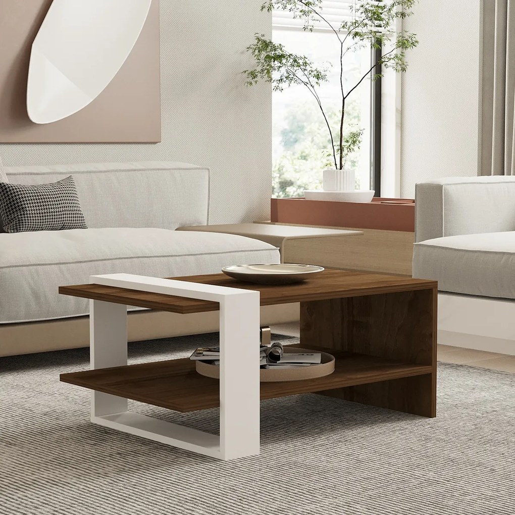 Konferenčný stolík Gaye Walnut White