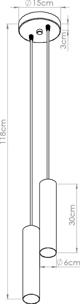 Závesné svietidlo Lagos, 2x biele kovové tienidlo, o