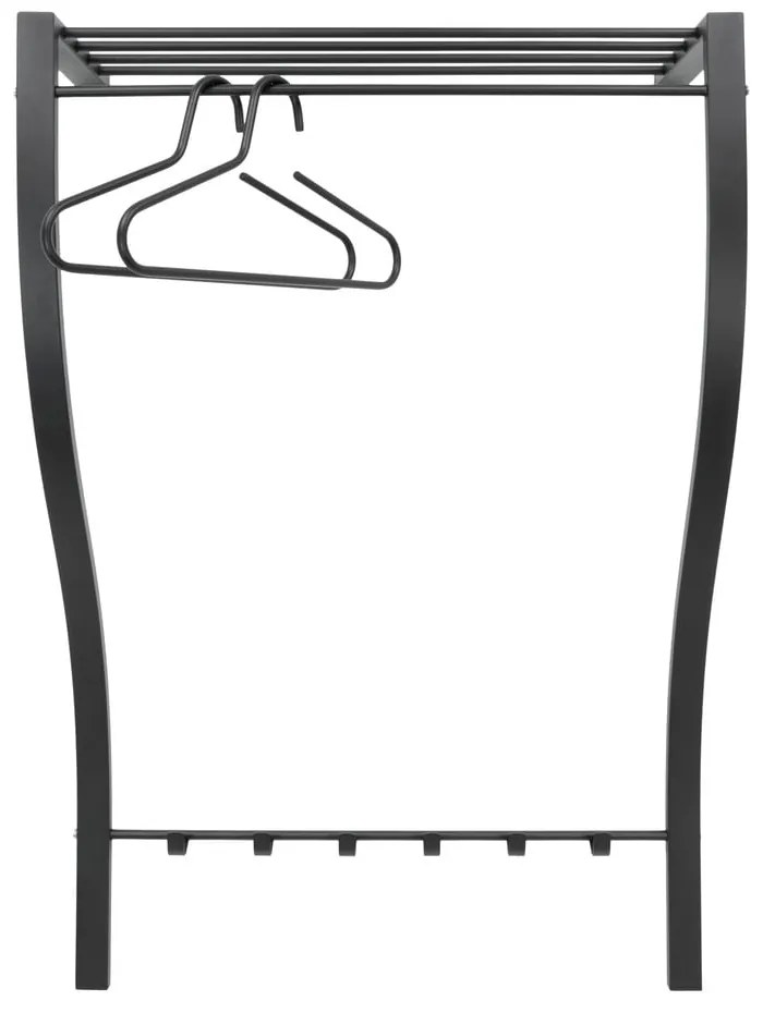 Čierny kovový nástenný vešiak s poličkou 75 cm Carve – Spinder Design