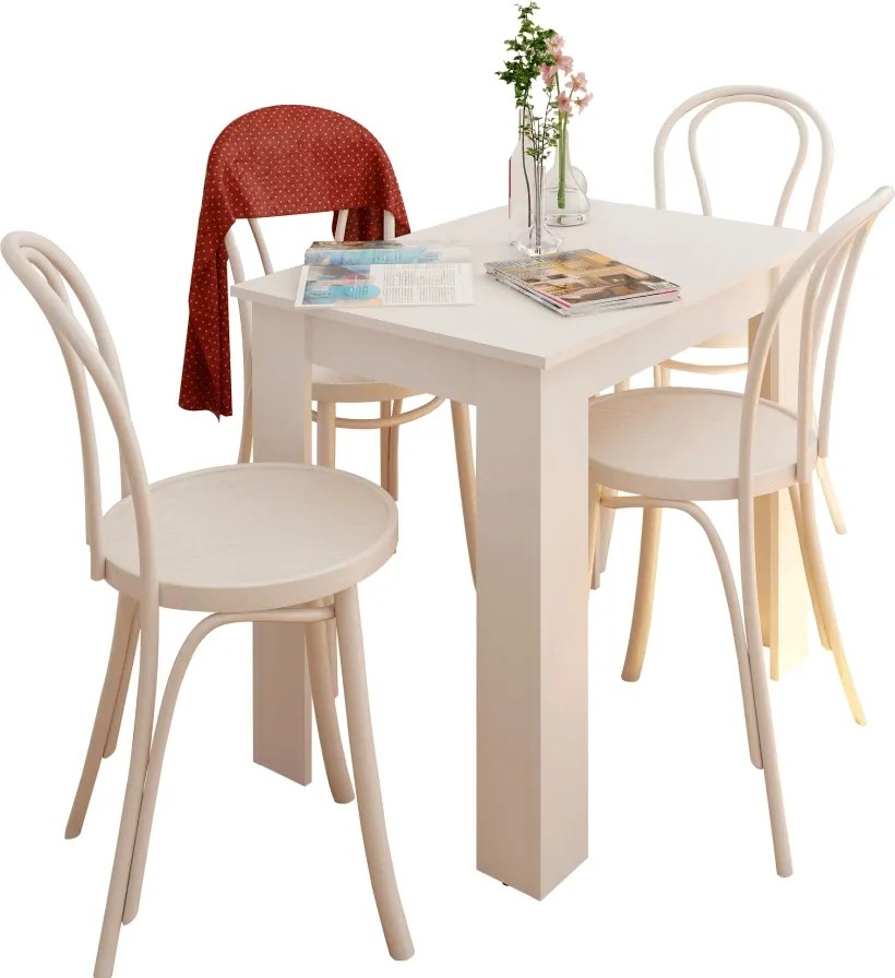 Jedálenský stôl Tarinio 86x60 cm - biela