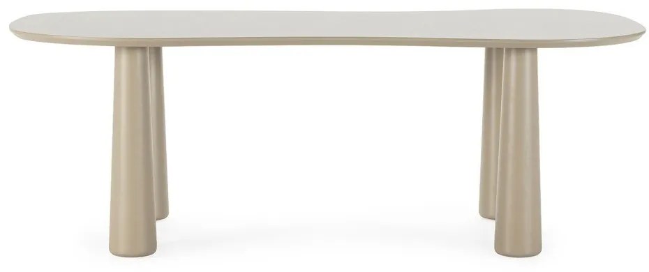 Béžový konferenčný stolík s doskou z borovicového dreva 110x220 cm Nahia – MOME