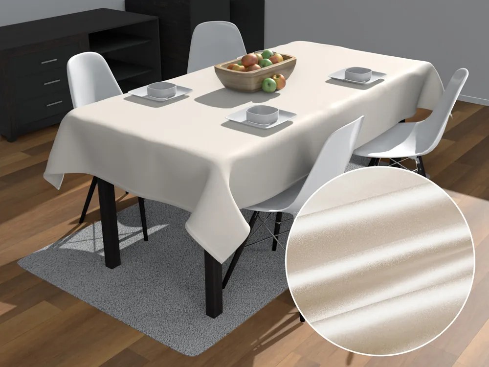 Biante Saténový obdĺžnikový obrus polyesterový Satén LUX-032 Krémový 60x100 cm