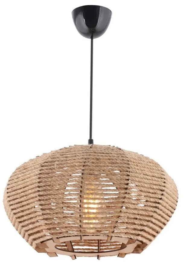Závesný lustr Jute Ellipse, krémová
