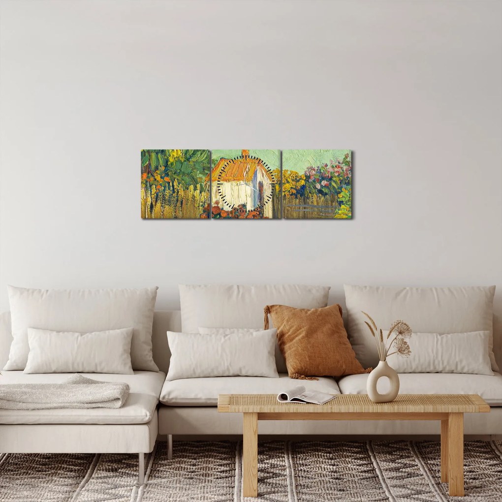 Obraz - Imitator of Vincent van Gogh, Landscape, reprodukcia (s hodinami) (90x30 cm)