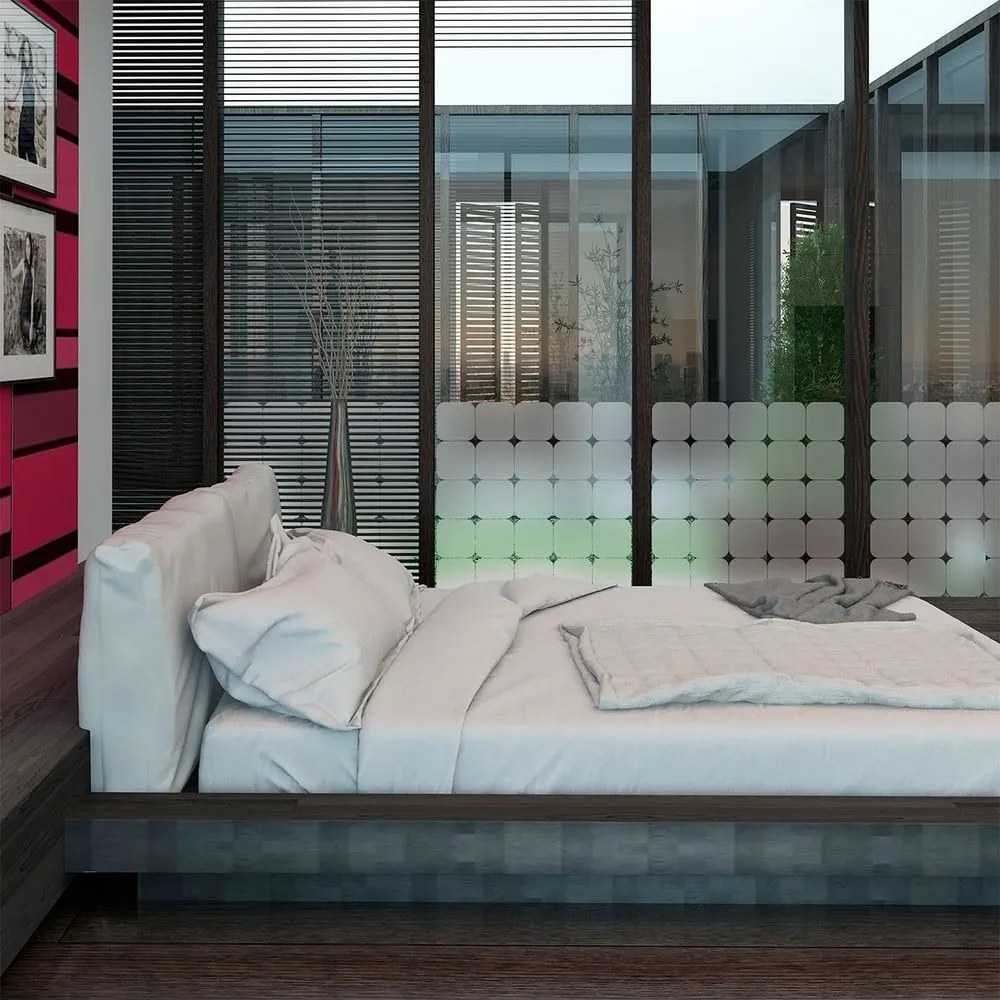 Samolepky na okno 50 ks 10x10 cm Square Blackout – Ambiance