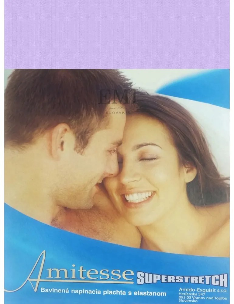 Plachta posteľná fialová superstretch, Plachta 90 (100)x200